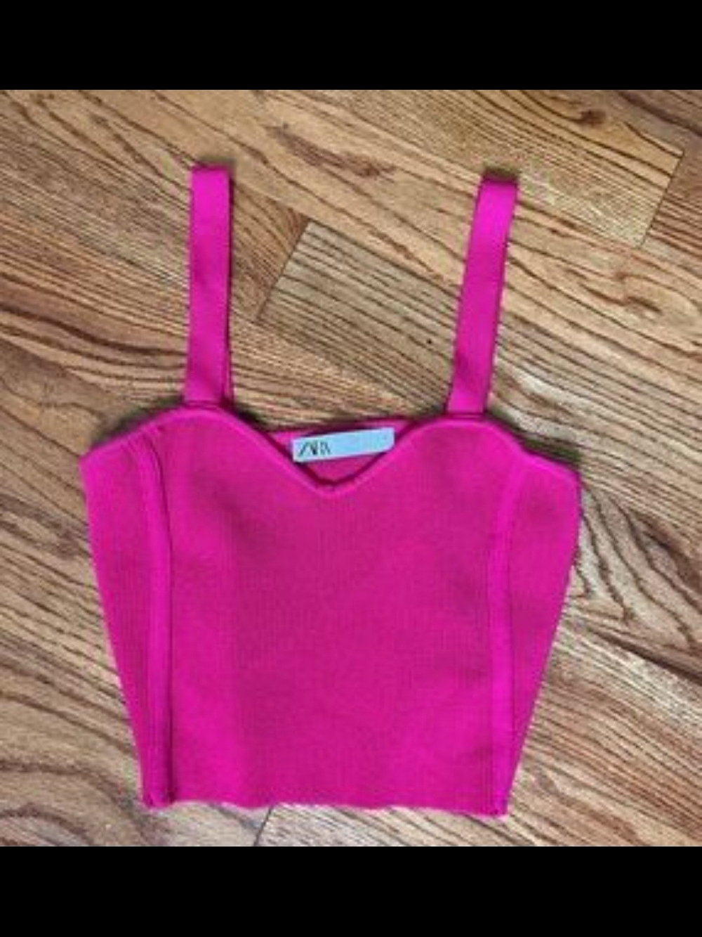 Zara Bright Pink Cropped Bustier Top